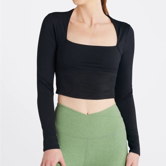 Beyond Yoga Tops - NWOT BEYOND YOGA HEATHER RIB CROPPED PULLOVER TOP, SMALL